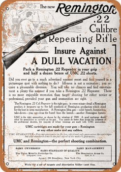 1910 Remington .22 Repeating Rifles - Metal Sign