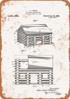 1920 Lincoln Logs Patent - Metal Sign