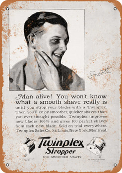 1922 Twinplex Shaving Stropper - Metal Sign