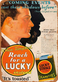 1930 Lucky Strike Cigarettes - Metal Sign