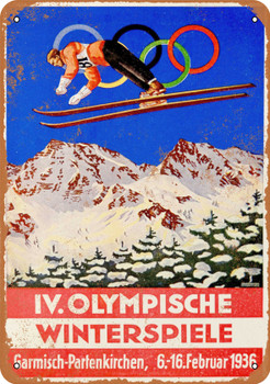 1936 Winter Olympics - Metal Sign