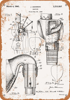 1941 Bagpipe Patent - Metal Sign