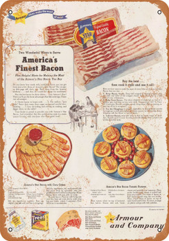 1944 Armour Bacon - Metal Sign
