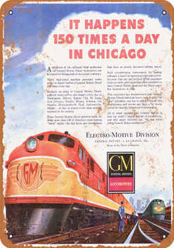 1946 EMD General Motors Locomotives - Metal Sign