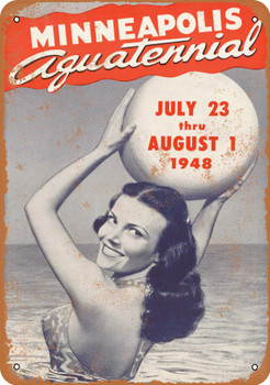 1948 Minneapolis Aquatennial - Metal Sign