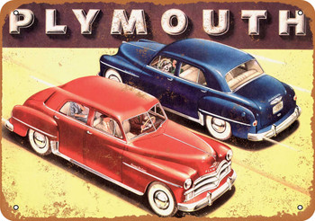 1950 Plymouth Automobiles - Metal Sign