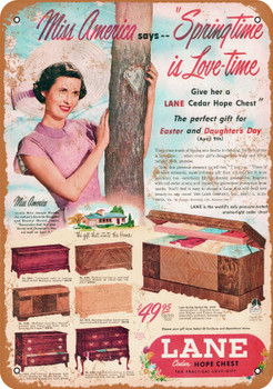 1950 Lane Cedar Hope Chests - Metal Sign