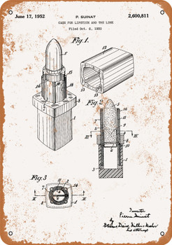 1952 Lipstick Patent - Metal Sign