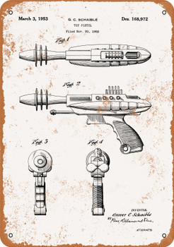 1953 Ray Gun Toy Pistol Patent - Metal Sign