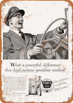 1954 High Octane Ethyl Gasoline - Metal Sign