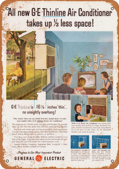 1956 General Electric Thinline Window Air Conditioners - Metal Sign