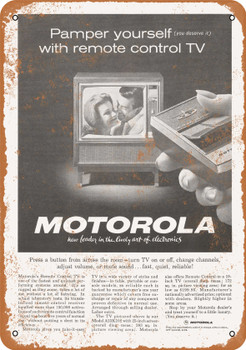 1962 Motorola Remote Control Television - Metal Sign