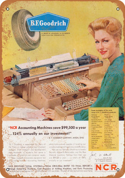 1962 NCR Accounting Machines - Metal Sign