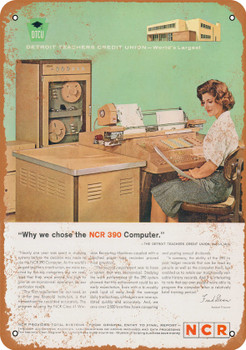 1962 NCR 390 Computers - Metal Sign