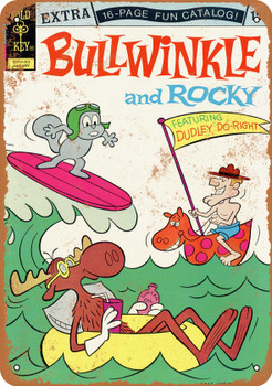 1962 Bullwinkle and Rocky Comic - Metal Sign