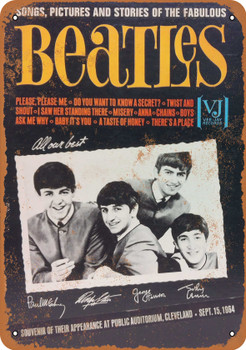 1964 Beatles in Cleveland - Metal Sign