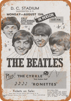 1966 The Beatles in Washington DC - Metal Sign