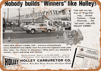 1966 Holley Carburetors Winners - Metal Sign