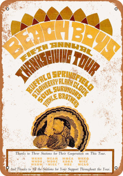 1967 Beach Boys Thanksgiving Tour - Metal Sign