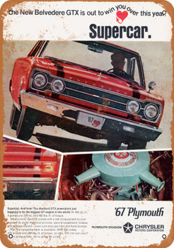 1967 Plymouth Belvedere GTX - Metal Sign