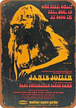 1969 Janis Joplin at Madison Square Garden - Metal Sign