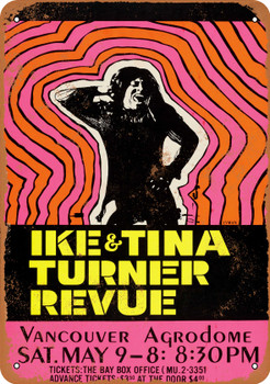 1970 Ike & Tina Turner in Vancouver - Metal Sign