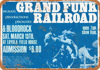 1971 Grand Funk Railroad in New Orleans - Metal Sign