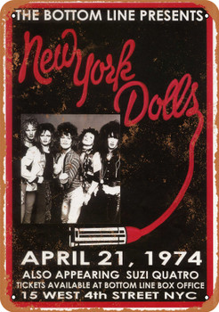 1974 New York Dolls at the Bottom Line - Metal Sign