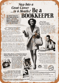 1977 Be a Bookkeeper - Metal Sign