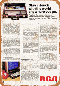 1983 RCA Videotex Online Terminal - Metal Sign
