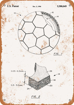 1996 Soccer Ball Patent - Metal Sign