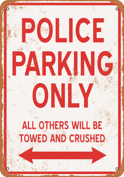 POLICE Parking Only - Metal Sign
