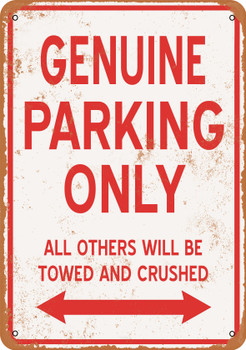 GENUINE Parking Only - Metal Sign