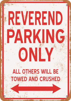 REVEREND Parking Only - Metal Sign