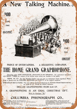 1899 Gramophone Talking Machine - Metal Sign