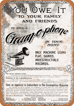 1899 Gramophone Machine - Metal Sign