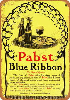 1905 Pabst Blue Ribbon Beer - Metal Sign