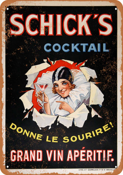 1925 Schick's Cocktail - Metal Sign