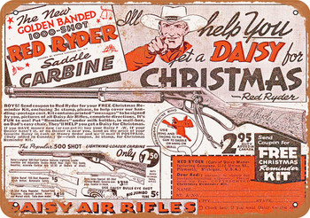 1940 Daisy Red Rider BB Gun - Metal Sign