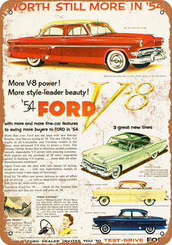 1954 Ford V-8 - Metal Sign