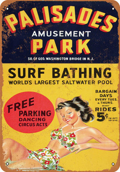 1956 Palisades Amusement Park - Metal Sign