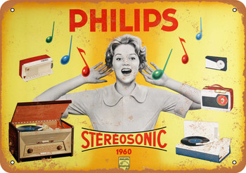 1960 Phillips Stereosonic - Metal Sign