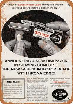 1961 Schick Injector Blades - Metal Sign