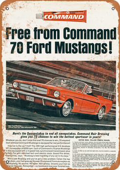 1965 Win a Mustang from Command - Metal Sign