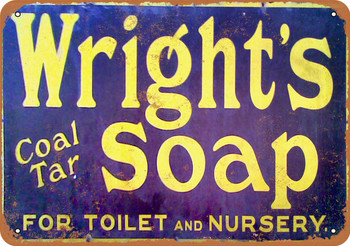 Wright's Coal Tar Soap - Metal Sign