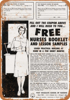Learn to Be a Nurse - Metal Sign
