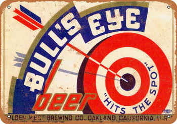 Bull's Eye Beer - Metal Sign