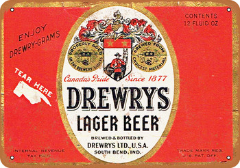 Drewrys Lager Beer - Metal Sign