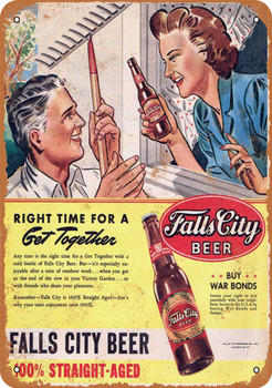 Falls City Beer and Yard Work - Metal Sign