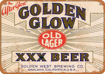Golden Glow Old Lager - Metal Sign